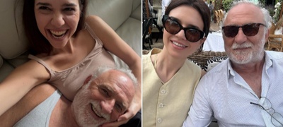 Лазар Ристовски лежи во скут на 39 години помладата девојка, таа му честита роденден: „Најслаткиот човек на светот“