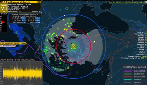Силен земјотрес и низа потреси во Турција