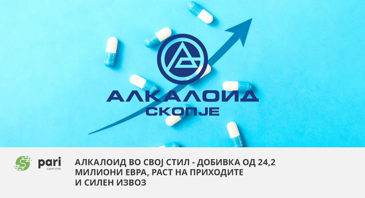 Алкалоид во свој стил – Добивка од 24,2 милиони евра, раст на приходите и силен извоз