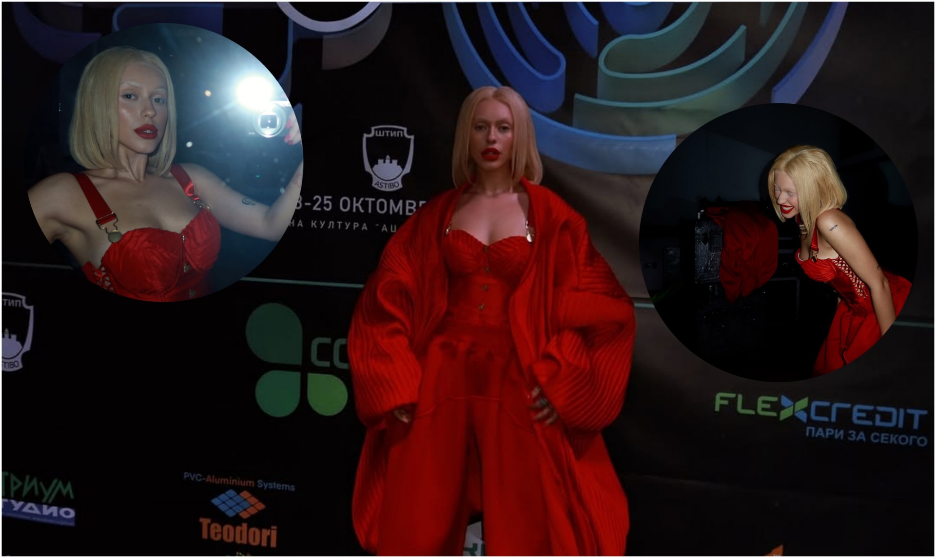 Антониа Гиговска во огнено црвено: Победнички изглед достоен за песната „Жена“