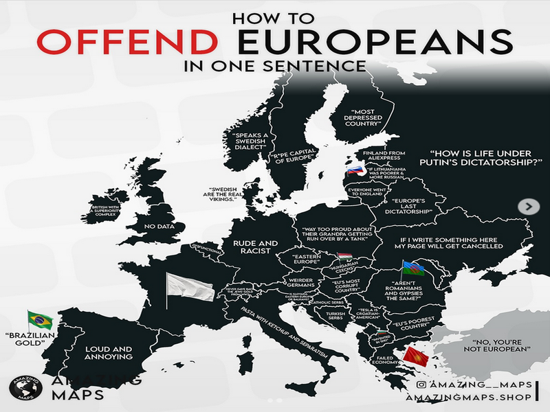 „Карта на навреди“ наменета за Европејците стана хит на интернет: Што пишува за Македонија?