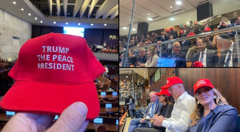 Погледнете ги капите што се делат во израелскиот парламент пред говорот на Трамп