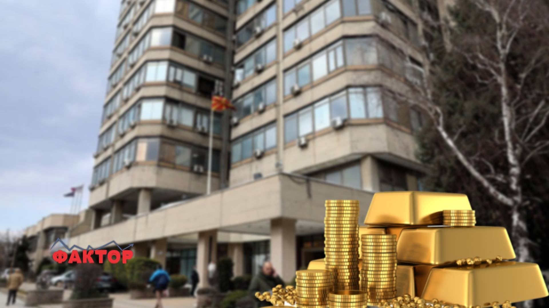 Вредноста на монетарното злато на Македонија за три месеци се зголеми за 100 милиони евра