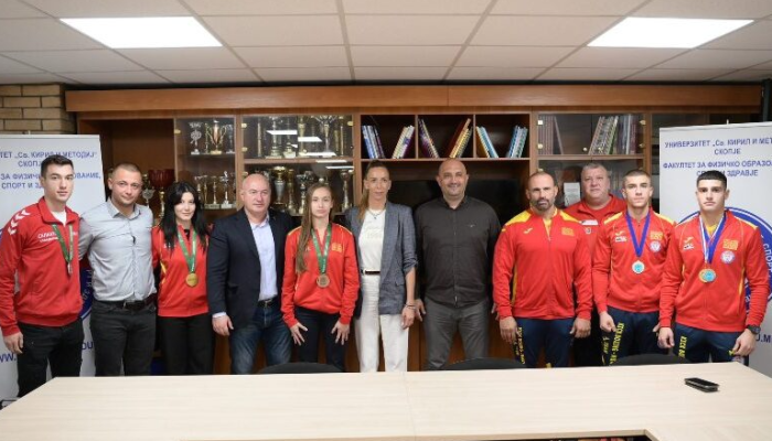 Гордост и успех за македонските студенти! Прием на ФФОСЗ за каратистите и кикбоксерите по меѓународните успеси