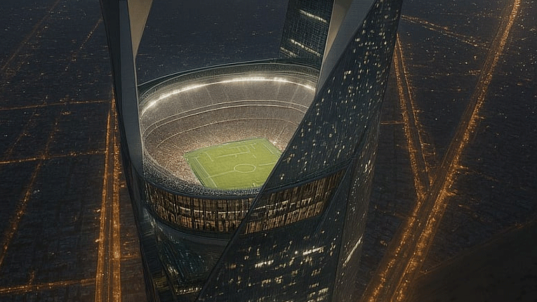 Архитектонско чудо во најава во Саудиска Арабија, стадион на 350 метри над земјата! (Видео)