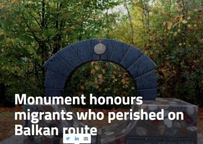 СЛОВЕНИЈА: Подигнат споменик за мигрантите погребани во неименувани гробови, а кои загинале на Балканската рута