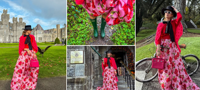 Бајковита фотосесија на Македонка во ирски замок – впечатлив моден аутфит искомбиниран со гумени чизми