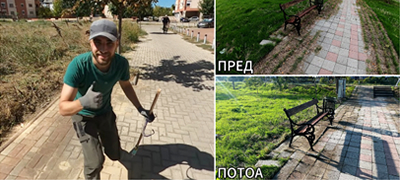 Потег за почит! Градинарот Андреј (25) сам расчистува делови од Скопје: „Чистам 2-3 пати неделно, многу луѓе ми нудат помош“