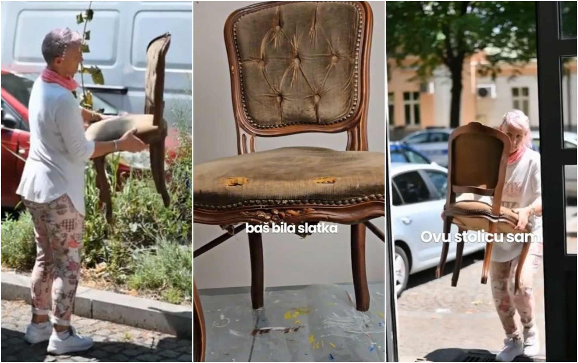 „Најубавиот мебел што го имам во домот го извадив од контејнер“: Жена од распадната столица направи скапоцено винтиџ парче