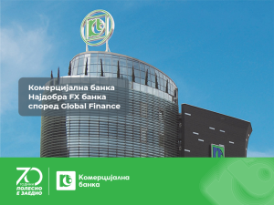 Комерцијална банка по 15. пат избрана за најдобра FX банка од магазинот „Global Finance“