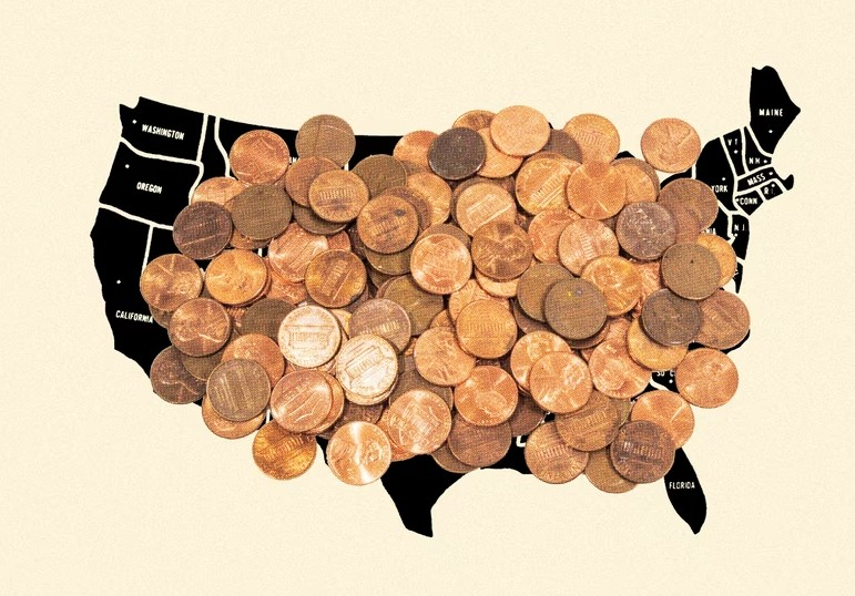 Америка има крупен проблем со ситното