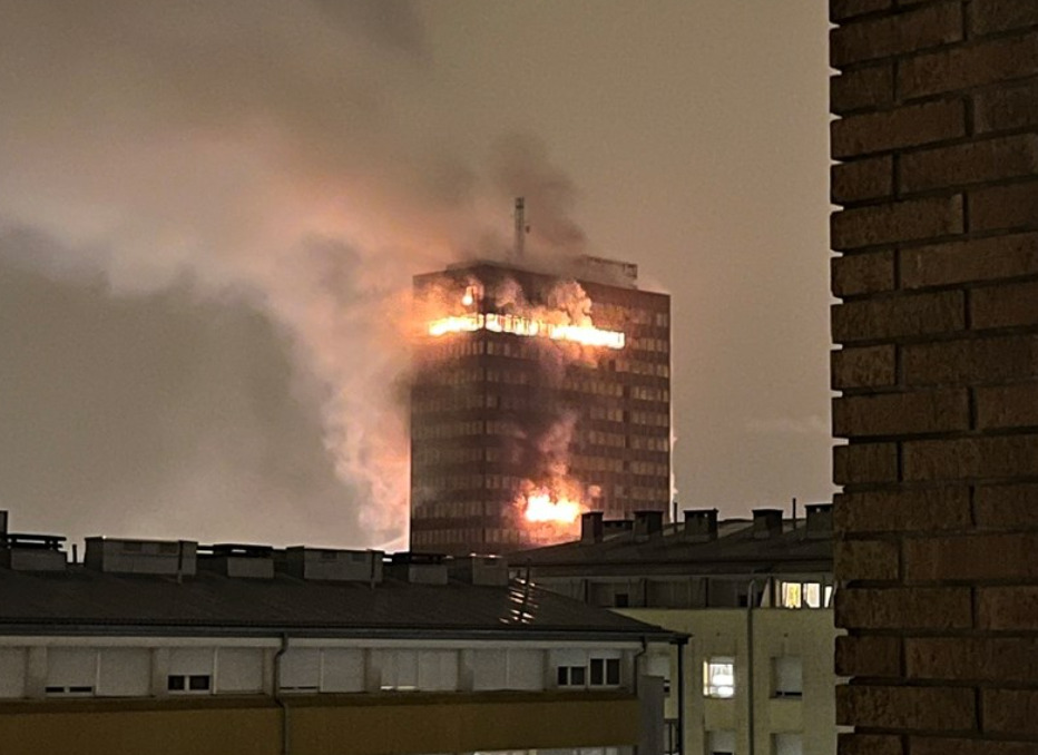 (Видео): Гори облакодерот „Вјесник“ во Загреб, снимките се драматични