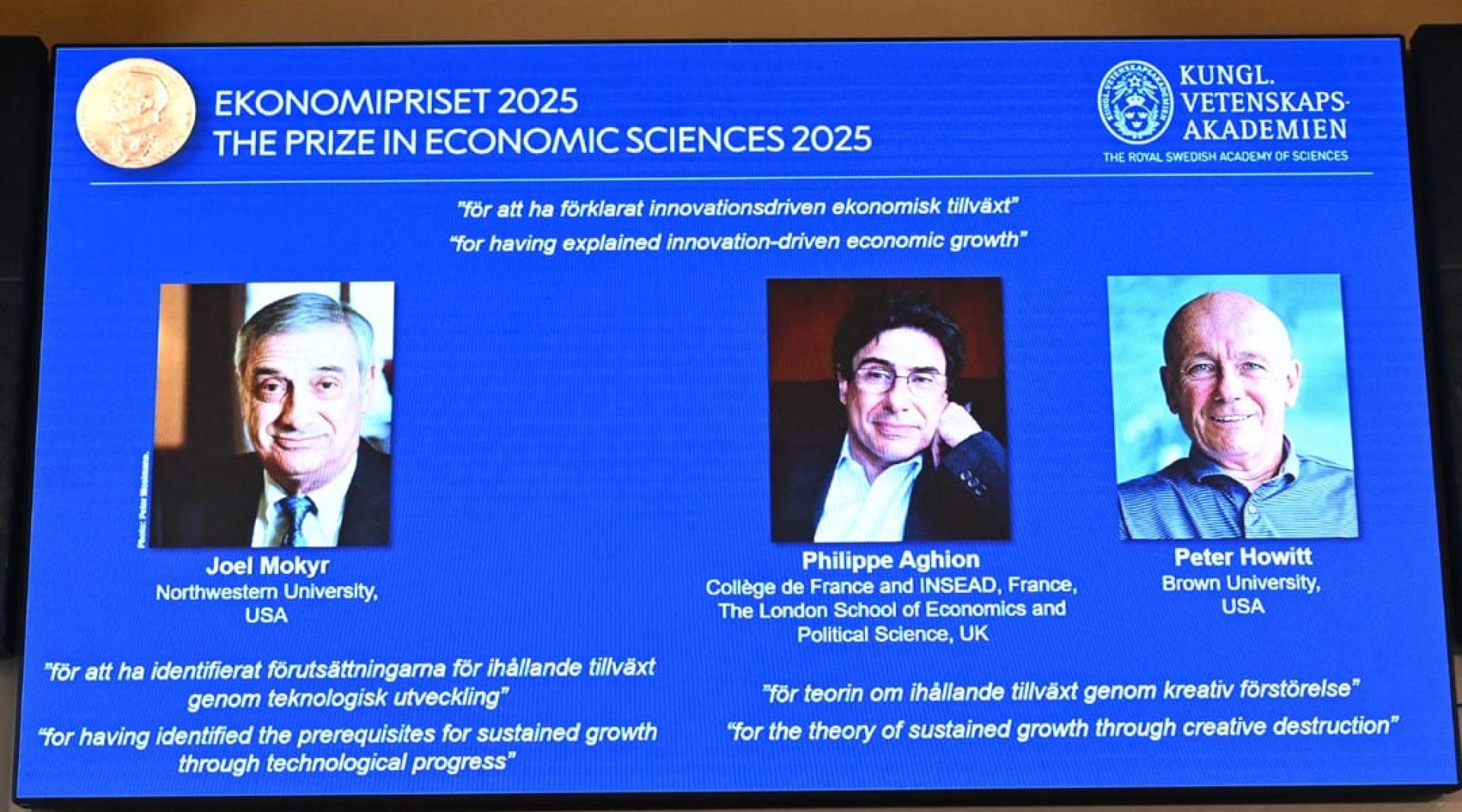 Нобелова награда за економија 2025: Почестени творците на теоријата за иновации и креативна деструкција