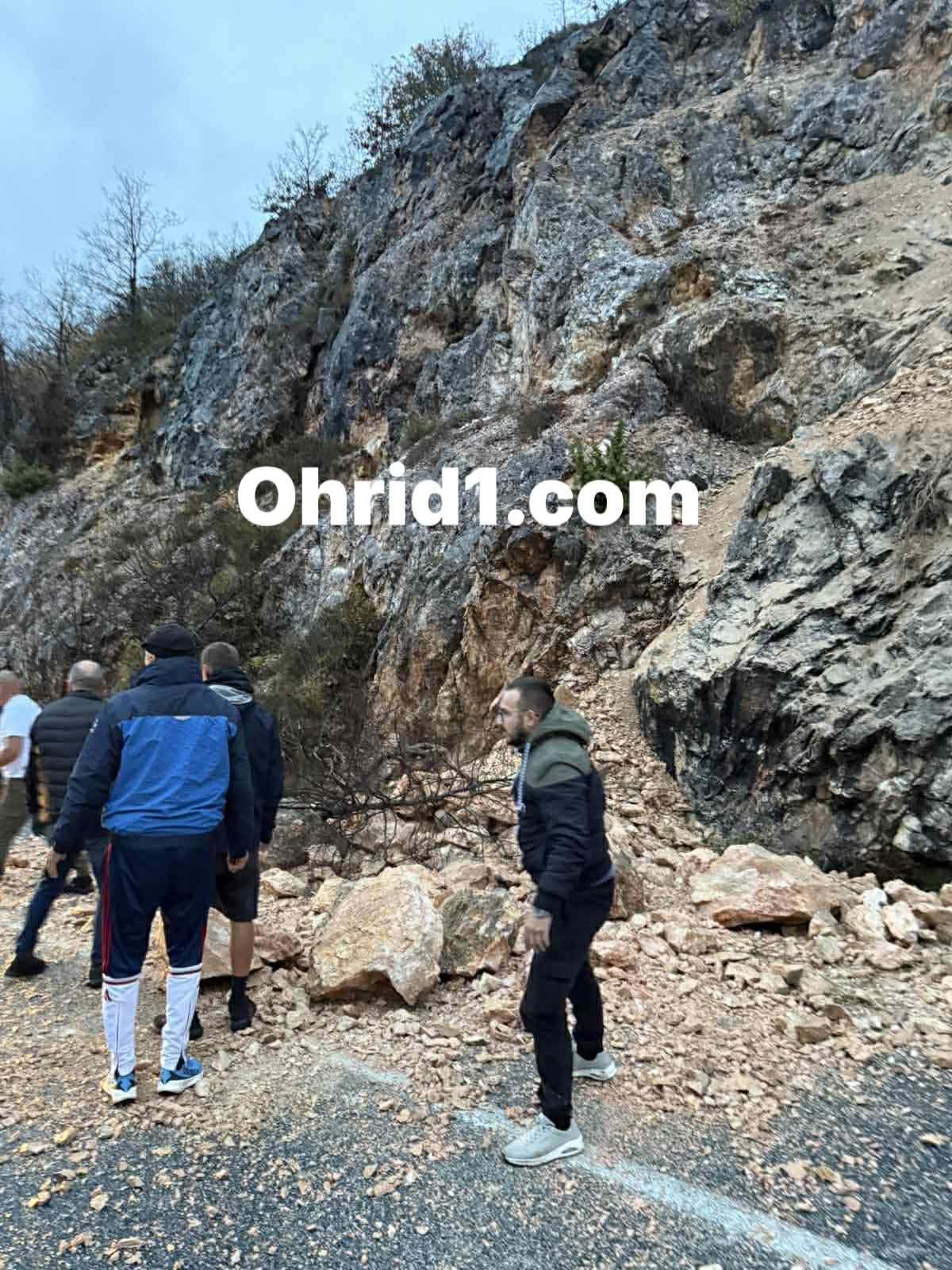 Голем одрон го блокира магистралниот пат Охрид-Ресен