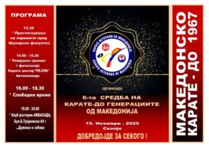 Шестата средба на карате до генерациите од Македонија