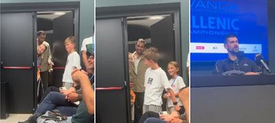 „Извинете, може ли тато да излезе малку?“ – Слатко видео од синот на Ѓоковиќ кој упадна на прес-конференција