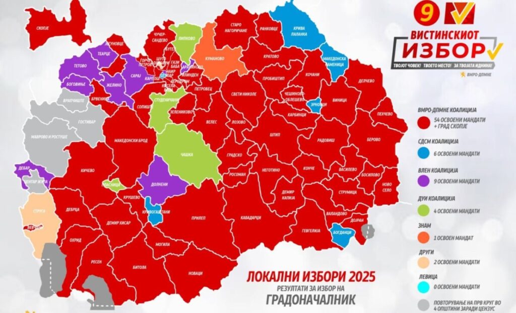 ВМРО-ДПМНЕ: Со 54 општини и Градот Скопје сме апсолутен победник на изборите, Владината коалиција докажа дека е повеќе од стабилна