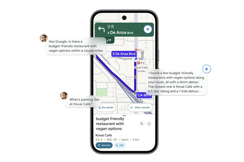 Google го интегрираше Gemini во Google Maps