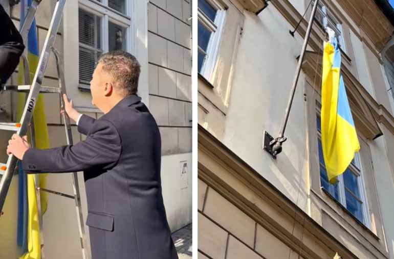 Чешкиот парламент го симна украинското, но го остави израелското знаме