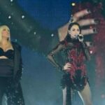 (Видео) Милица Тодоровиќ во светкав градник на сцената со Емина Јаховиќ: „Само поради тебе дојдов бремена“