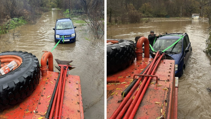Извлечени две лица што со автомобил заглавиле во надојдената вода на Пчиња