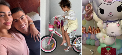 Ќерката на Роналдо за 8-ми роденден позира со штикли и нов велосипед, а мама ѝ подари Chanel чанта