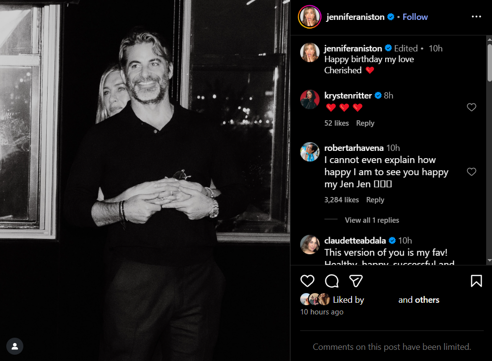 Џенифер Анистон конечно потврди дека е во врска: „Среќен роденден, љубов моја“