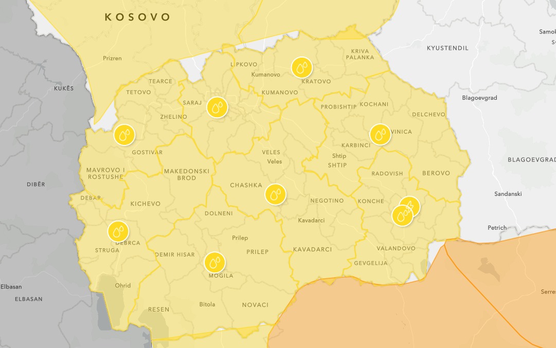 Метеоаларм: Можни се поплави, врнежите продолжуваат
