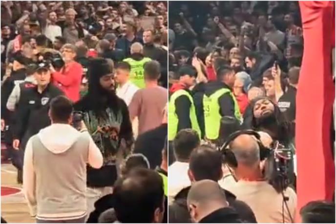 Обрадовиќ спречил тепачка меѓу кошаркар на ПАО и навивач на Ц. Звезда (ВИДЕО)