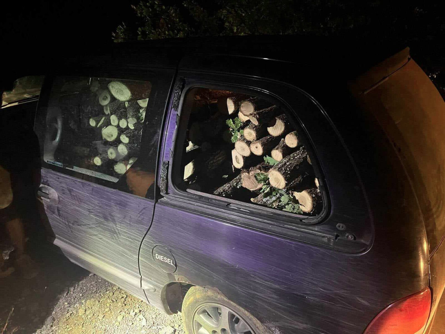 Превезувал дрва со возило без регистарски таблички па се обидел да ги удри и полициските службеници