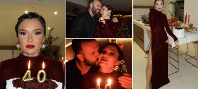 Маја Кикириткова го прослави 40-тиот роденден со стил – сопругот ја бакнува, пеат караоке, бела торта и ретро фризура
