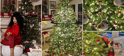 Празнична магија во домот на Лидија Вукичевиќ – природна елка со воз на шини, камин и безброј украси (видео)