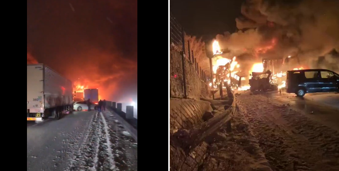 (ВИДЕО) ВЕРИЖЕН СУДИР СО 50 ВОЗИЛА: Настана силна експлозија и изби голем пожар