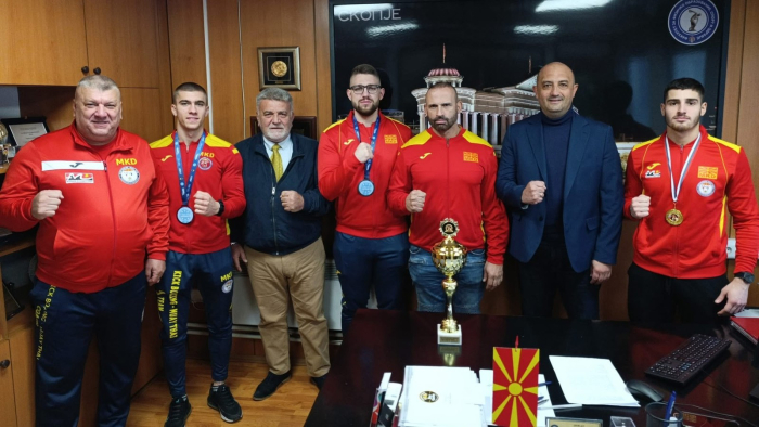 Свечен прием за шампионите: Студенти на ФФОСЗ со светски и балкански медали во кик-бокс