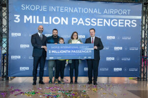 ТАВ Македонија го прослави 3 милионитиот патник во една година на Меѓународниот Аеродром Скопје