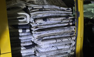 Приведено лице од Скопје кај Подмоље, запленети 300 теписони и стази без документација