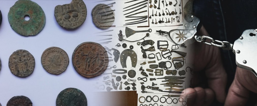 ИСКОПУВАЛЕ КУЛТУРНО НАСЛЕДСТВО, ЗАВРШИЈА ЗАД РЕШЕТКИ: МВР најде метални детектори и кутија со 43 златни и сребрени монети