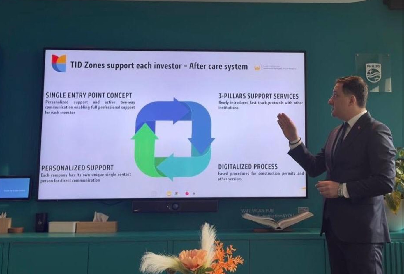 „Нашата цел е да привлечеме компании кои носат знаење, современи технологии и квалитетни работни места“: Димовски од ТИРЗ до менаџментот на Philips
