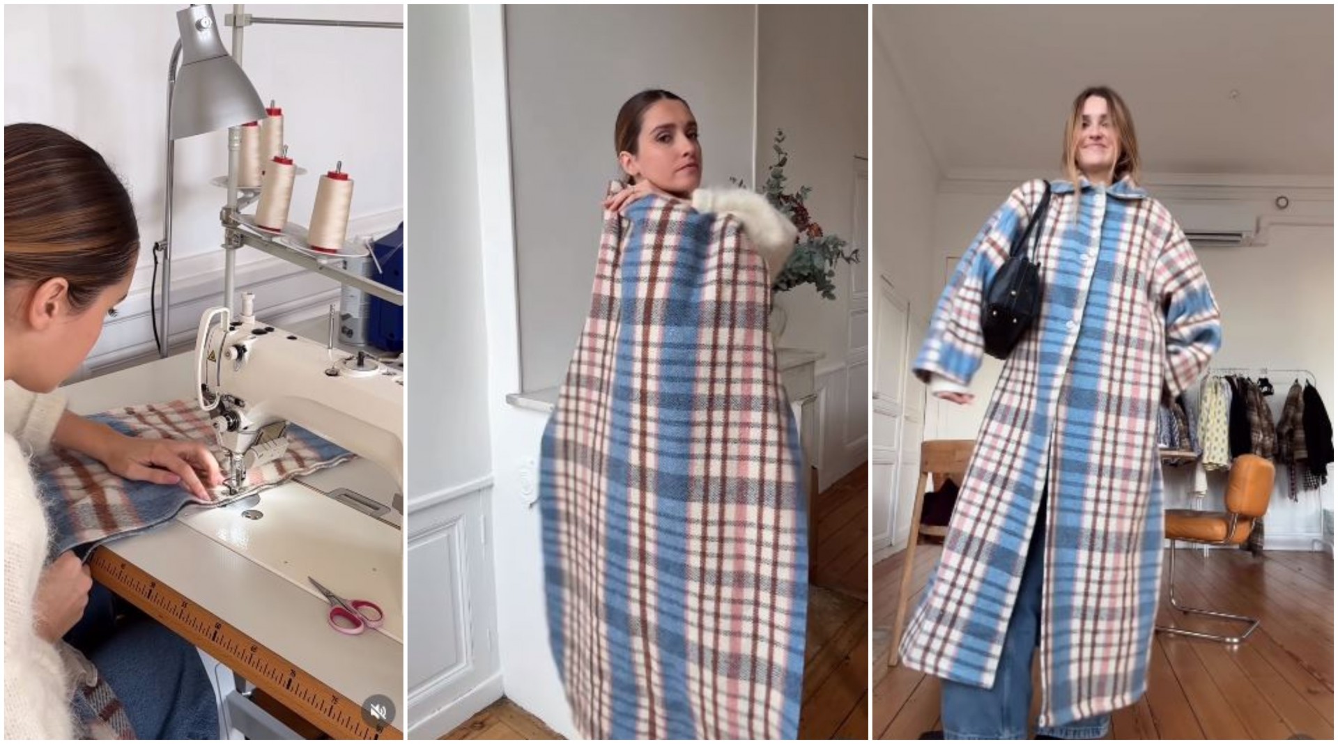 Од старо ќебе до модерен капут: Креативка од Инстаграм инспирира многумина (ВИДЕО)