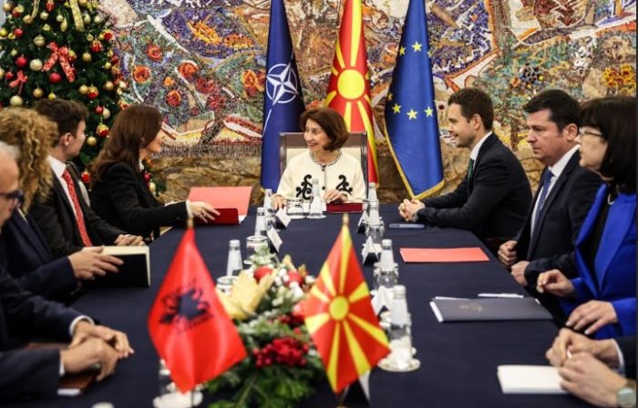 ЗАЕДНИЧКАТА ЕВРОПСКА ПЕРСПЕКТИВА ДА СТАНЕ РЕАЛНОСТ: Сиљановска-Давкова ја прими албанската министерка за Европа и надворешни работи