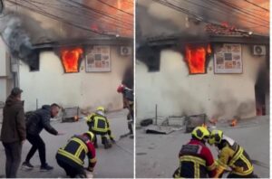 (ВИДЕО) Едногодишно дете настрада во пожар што избувна во куќа во Призрен