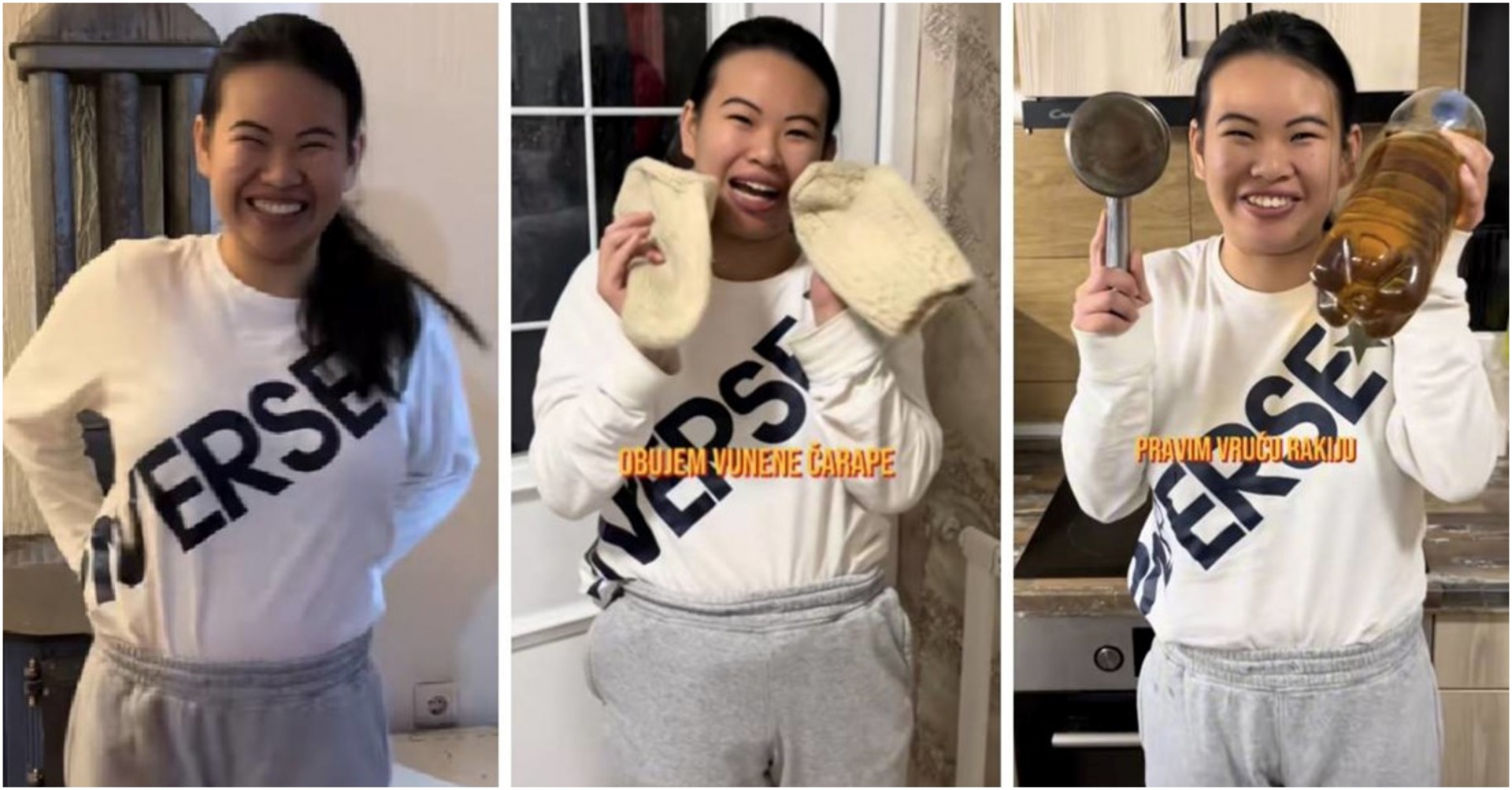 Кинезинка покажа како ја „преживува“ зимата на Балканот: „Го греам задникот и пијам ракија“ – ВИДЕО