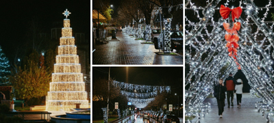 Новогодишната магија пристигна и во Велес – градот украсен со голема елка и безброј светилки