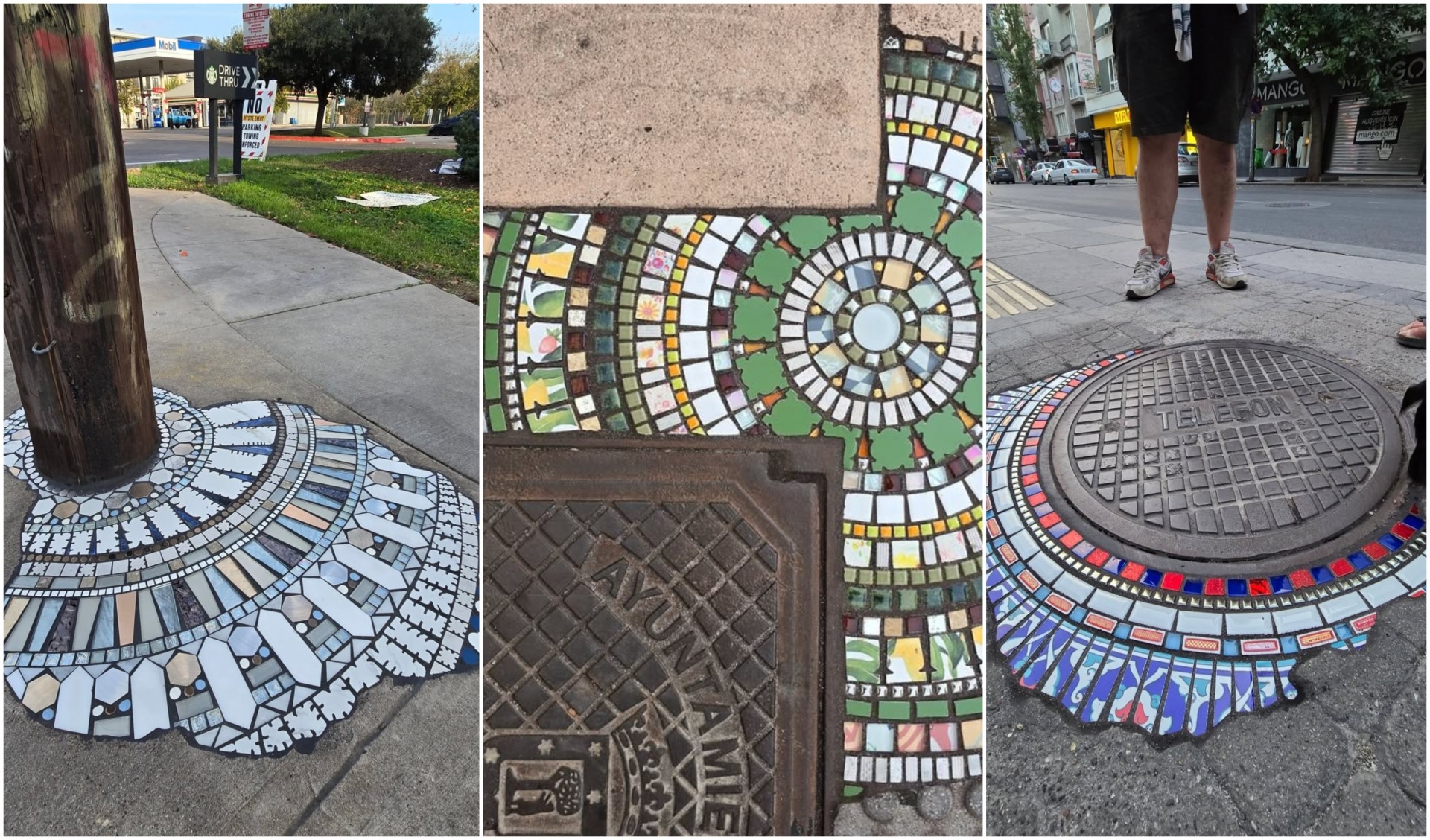 Потребно е малку за да им се даде душа на улиците: Уметник ги поправа дупките на тротоарите со шарени мозаици