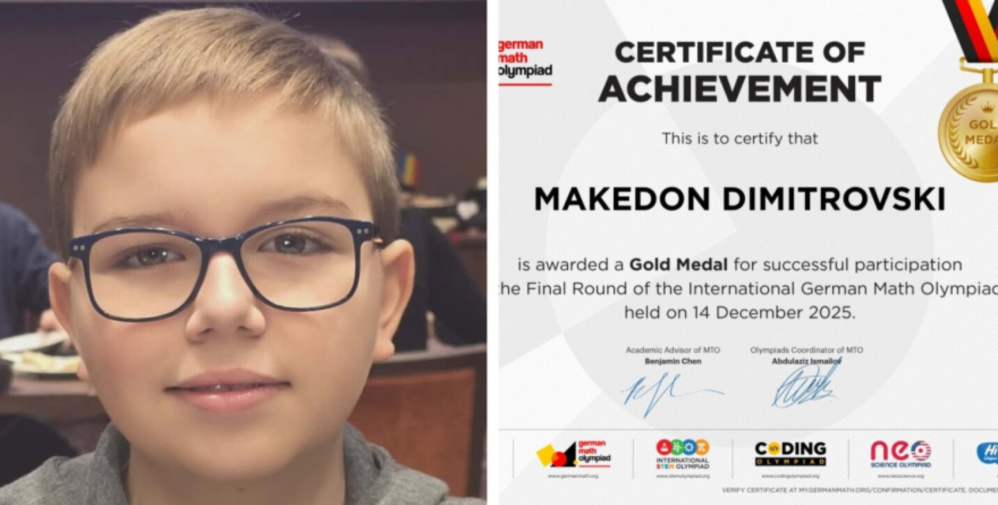 Македонскиот математички гениј Македон Димитровски освои златен медал во Германија