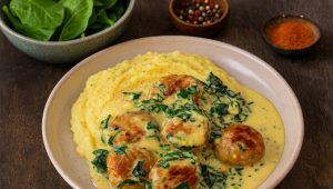 (Рецепт) ПИЛЕШКИ ЌОФТИЊА ВО КРЕМ СОС ОД СПАНАЌ: Јадење кое комбинира кремаст луксуз и здрави вкусови