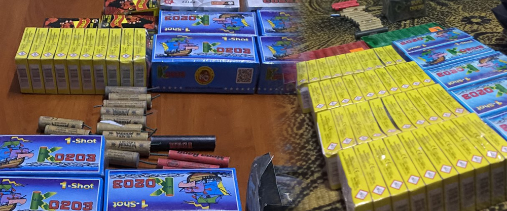 (Фото) Пронајдени над 4300 парчиња пиротехнички средства во Штип, уапсено едно лице