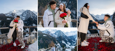 Даниел со „тепих од рози“ ја запроси Ирена на совршено место на италијанските Алпи (фото+видео)