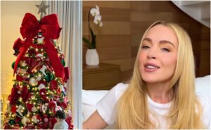 (Видео) Не можеше да одолее на најголемиот тренд: Линдзи Лохан воодушеви со украсената елка