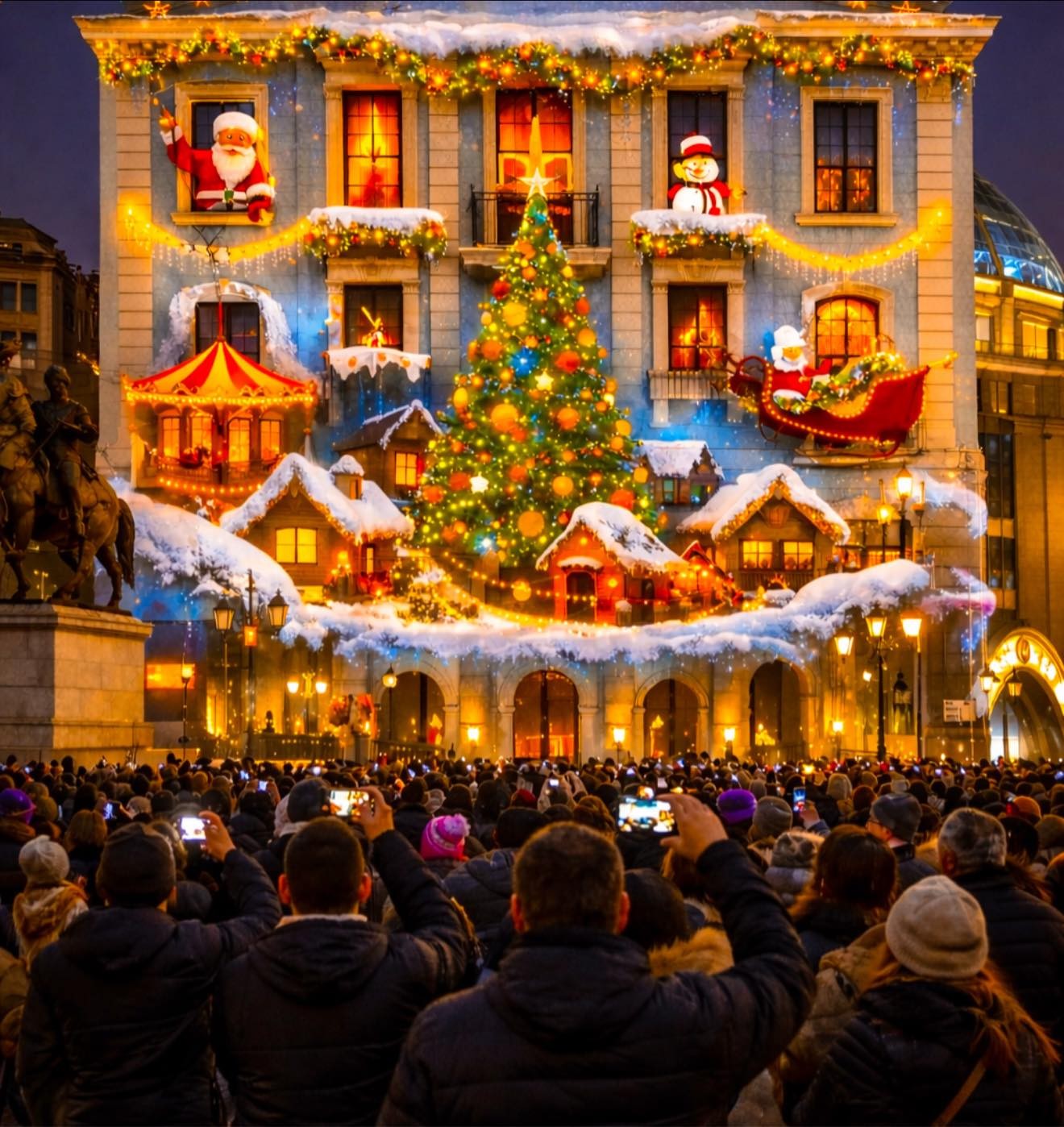 MAPPING SHOW ВО СКОПЈЕ: Граѓаните имаа уникатна прилика да уживаат во несекојдневен новогодишен спектакл